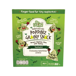 Злаковые пуффы Be Delight Poppins Grainy из жасминового риса с киноа со вкусом морских водорослей, 32 г
