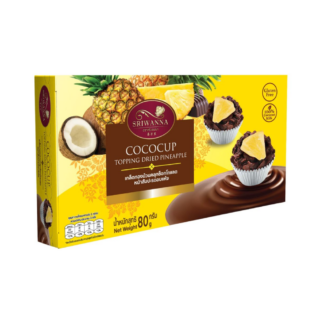 Кокосовые корзиночки Sriwanna Cococup в шоколаде с сушёным ананасом, 80 г