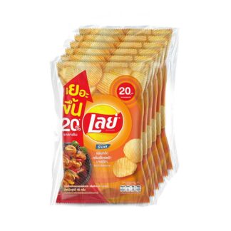 Картофельные рифлёные чипсы Lay's Rock со вкусом барбекю, 48 г, набор 6 шт.