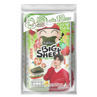 Жареные морские водоросли Taokaenoi Big Sheet, классический вкус, 3,2 г, набор 12 шт.