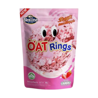 Овсяные колечки Nezline Oat Rings в клубничной глазури, 60 г