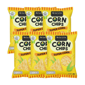Запечённые кукурузные чипсы De La Lita Corn Chips со вкусом сладкой кукурузы Super Corn, 25 г, набор 6 шт.