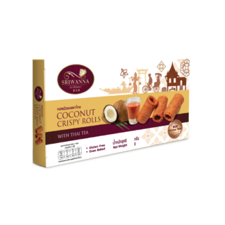 Хрустящие кокосовые трубочки Sriwanna со вкусом тайского чая, 80 г