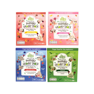 Органические злаковые пуффы Be Delight Poppins Grainy из жасминового риса с киноа, ассорти 4 вкуса, 32 г, набор 4 шт.