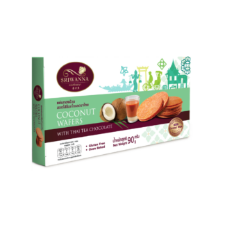 Кокосовые вафли Sriwanna с начинкой из шоколада со вкусом тайского чая, 90 г