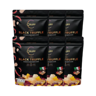 Чипсы из разноцветного картофеля Cruff со вкусом чили и чёрного трюфеля, 75 г, набор 6 шт.