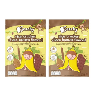 Хрустящие рисовые снеки Peachy со вкусом шоколада и банана, набор 2 шт.