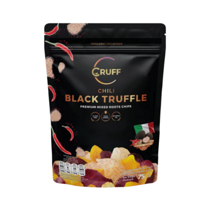 Чипсы из разноцветного картофеля Cruff со вкусом чили и чёрного трюфеля, 75 г (CRUFF Colorful Potato Chips Chili Black Truffle 75g)