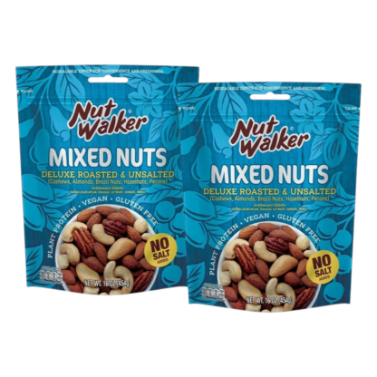 Смесь орехов Nut Walker Deluxe жареная без соли, 454 г, набор 2 шт. (NUT WALKER Deluxe Roasted & Unsalted Mixed Nuts 454g x2)