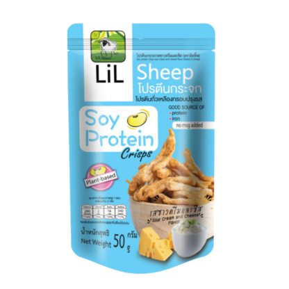 Соевые протеиновые чипсы Lilsheep со вкусом сметаны и сыра, 50 г (LILSHEEP Soy Protein Crisps Sour Cream & Cheese 50g)