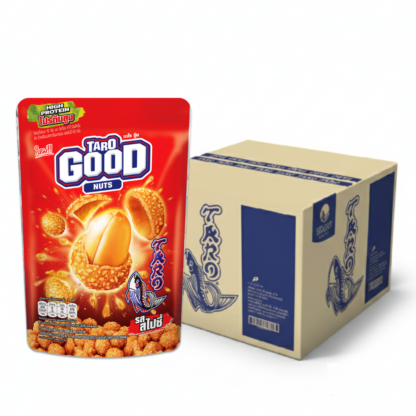 Хрустящий арахис в панировке с рыбными хлопьями Taro Good острый, 60 г, набор 24 шт. (TARO GOOD Crispy Peanuts Coated with Fish Flakes Spicy 60g x24)