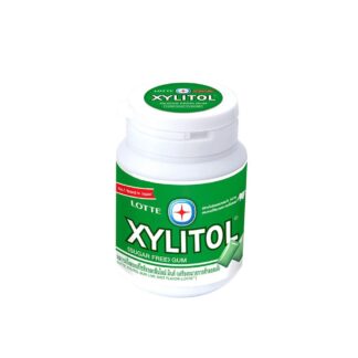 Жевательная резинка Lotte Xylitol «Лайм и мята» без сахара, банка 52,2 г (Lotte Xylitol Gum Lime Mint Bottle 52.2 g)