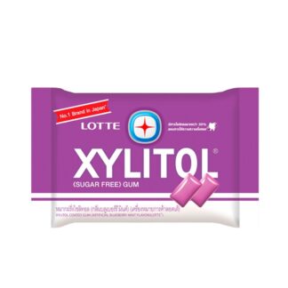 Жевательная резинка Lotte Xylitol «Черника и мята» без сахара, 11,6 г (Lotte Xylitol Gum Blueberry Mint 11.6 g)