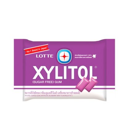 Жевательная резинка Lotte Xylitol «Черника и мята» без сахара, 11,6 г (Lotte Xylitol Gum Blueberry Mint 11.6 g)