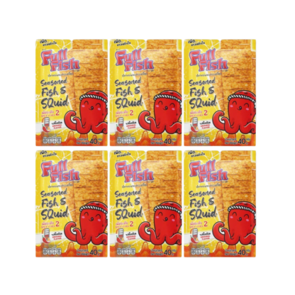 Запечённые рыбные пластинки Fullfish с оригинальным вкусом, 40 г, набор 6 шт. (FULLFISH Seasoned Baked Fish Sheet Original 40g x6)