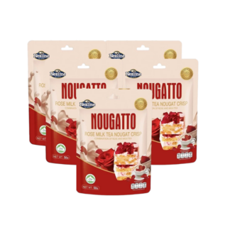 Нуга с хрустящим печеньем Nezline Nougatto со вкусом молочного чая с розой, 50 г, набор 5 шт.