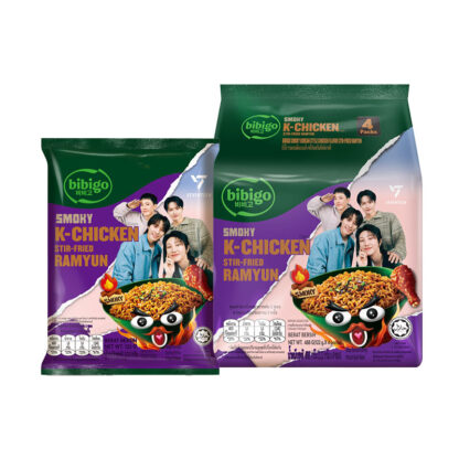 Корейская жареная лапша Bibigo с копчёной курицей по-корейски, 122 г, набор 4 шт. (BIBIGO Instant Noodles Stirfried Ramyun Smoky Korean Style Chicken Flavor 122 g x 4)
