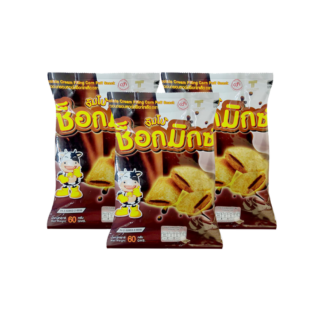 Кукурузные подушечки Jumbo Chocmix с шоколадной начинкой, 60 г, набор 3 шт. (JUMBO CHOCMIX Corn Snack with Chocolate Filling 60g x3)