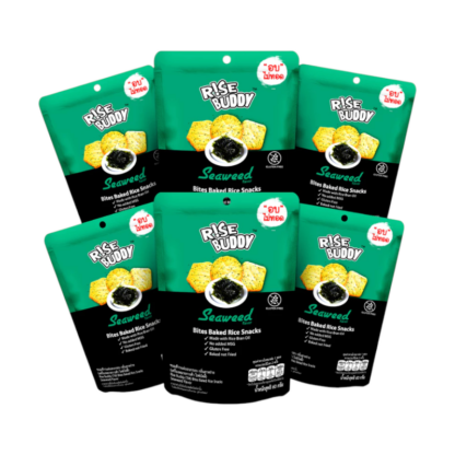 Рисовые чипсы Rise Buddy со вкусом морских водорослей, 60 г, набор 6 шт. (RISE BUDDY Rice Chippies Seaweed 60g x6)