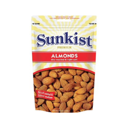 Миндаль Sunkist сухой обжарки, слабосолёный, 140 г (SUNKIST Dry Roasted Light Salt Almonds 140g)