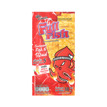 Запечённые рыбные пластинки Fullfish с острым вкусом, 18 г (FULLFISH Seasoned Baked Fish Sheet Spicy 18g)