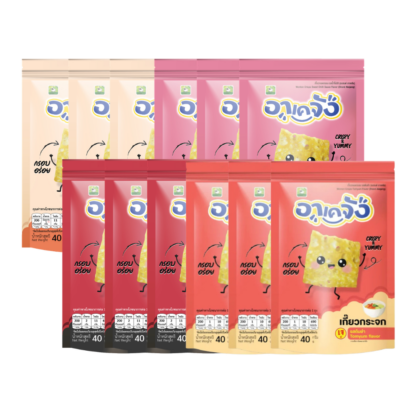 Хрустящие вонтоны Akejang ассорти вкусов, 40 г, набор 12 шт. (AKEJANG Crispy Wonton Assorted Flavours 40g x12)