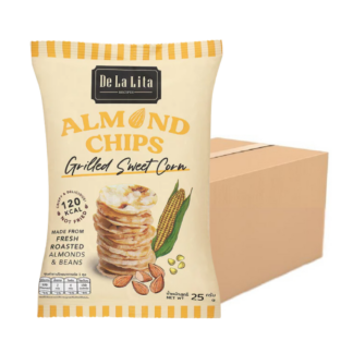 Миндальные чипсы De La Lita Almond Chips со вкусом сладкой кукурузы, 25 г, набор 24 шт.
