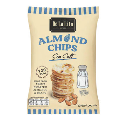 Миндальные чипсы De La Lita Almond Chips с морской солью, 25 г (DE LA LITA Almond Chips Sea Salt 25g)