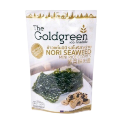 Мини-рисовые крекеры кхао тэн The Goldgreen со вкусом водорослей нори, 40 г (THE GOLDGREEN Mini Rice Cookies Nori Seaweed 40g)