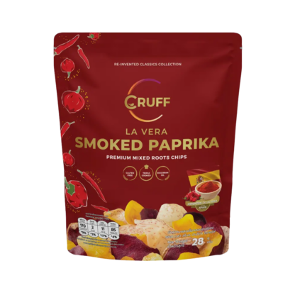Чипсы из разноцветного картофеля Cruff со вкусом копчёной паприки Ла Вера, 28 г (CRUFF Colorful Potato Chips La Vera Smoked Paprika 28g)
