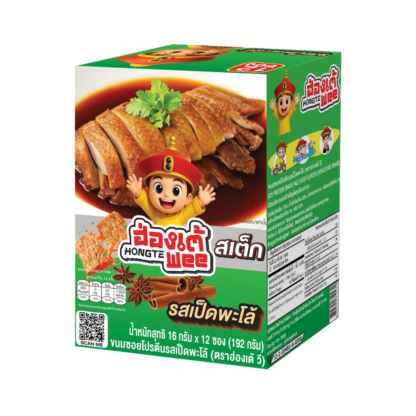 Снек из соевого белка Hongtewee со вкусом тушёной утки по-китайски, 16 г, набор 12 шт. (HONGTEWEE Soy Protein Snack Braised Duck Flavour 16g x12)