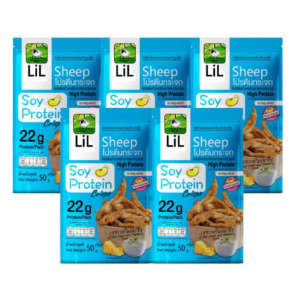 Соевые протеиновые чипсы Lilsheep со вкусом сметаны и сыра, 50 г, набор 5 шт. (LILSHEEP Soy Protein Crisps Sour Cream & Cheese 50g x5)