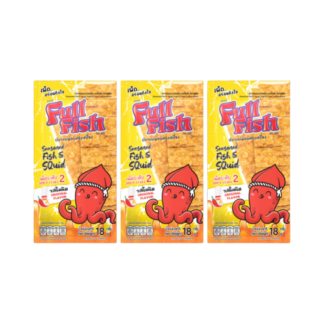Запечённые рыбные пластинки Fullfish с оригинальным вкусом, 18 г, набор 3 шт. (FULLFISH Seasoned Baked Fish Sheet Original 18g x3)