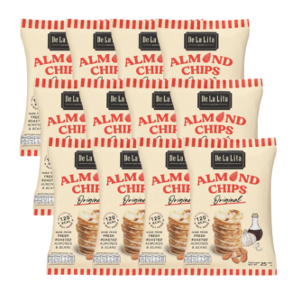 Миндальные чипсы De La Lita Almond Chips оригинальные, 25 г, набор 12 шт. (DE LA LITA Almond Chips Original 25g x12)
