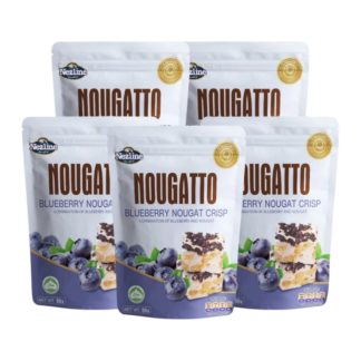 Нуга с хрустящим печеньем Nezline Nougatto со вкусом черники, 50 г, набор 5 шт.