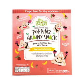 Злаковые пуффы Be Delight Poppins Grainy из жасминового риса с киноа со вкусом свёклы и банана, 32 г
