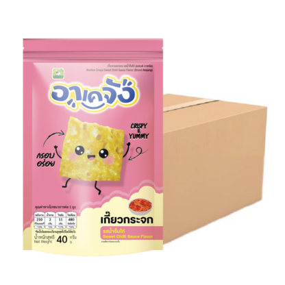 Хрустящие вонтоны Akejang со вкусом сладкого соуса чили, 40 г, набор 24 шт. (AKEJANG Crispy Wonton Sweet Chili Sauce 40g x24)