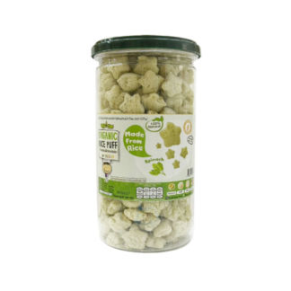 Детские рисовые пуффы с овощами Begin Baby со вкусом шпината, в банке (BEGIN BABY Rice Puff Spinach Jar)