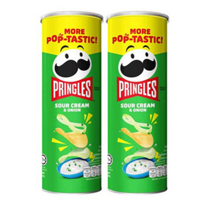 Картофельные чипсы Pringles со вкусом сметаны, 102 г, набор 2 шт. (PRINGLES Potato Chips Sour Cream 102g x2)