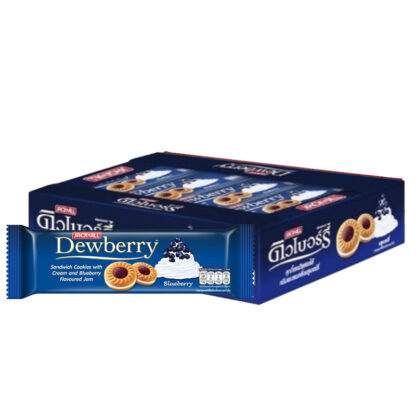 Печенье Dewberry с кремом и джемом со вкусом черники, 27 г, набор 12 шт. (DEWBERRY Cookies Cream & Jam Blueberry 27g x12)
