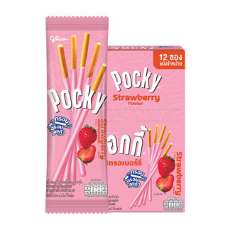 Печенье-палочки Glico Pocky со вкусом клубники, 9 г, набор 12 шт.
