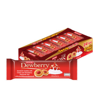 Печенье Dewberry с кремом и джемом со вкусом клубники, 27 г, набор 24 шт.