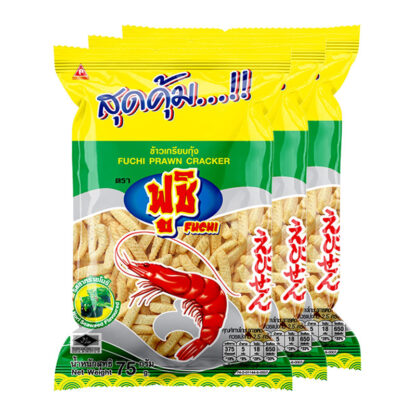 Креветочные чипсы Fuchi с водорослями, 75 г, набор 3 шт. (FUCHI Prawn Crackers Seaweed 75g x3)