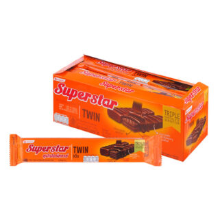 Шоколадные вафли Superstar Twin, 25 г, набор 12 шт. (SUPERSTAR Twin Chocolate Wafer 25g x12)