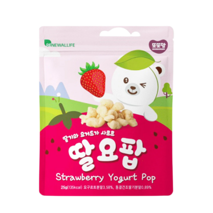 Воздушные шарики с клубничным йогуртом Kin's Nature, 25 г (KIN'S NATURE Strawberry Yogurt Pop 25g)