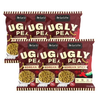 Хрустящий снек из гороха De La Lita Ugly Pea со вкусом острого корейского соуса, 30 г, набор 6 шт.