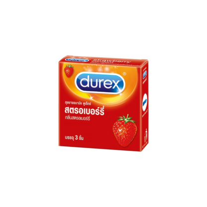 Презервативы Durex Strawberry с ароматом клубники 52,5 мм, 3 шт. (Durex Strawberry Condoms 52.5 mm 3 pcs)