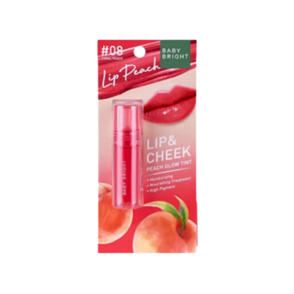 Тинт для губ и щёк Baby Bright Peach Glow оттенок 08, 2,4 г (Baby Bright Lip & Cheek Peach Glow Tint #08 2.4 g)