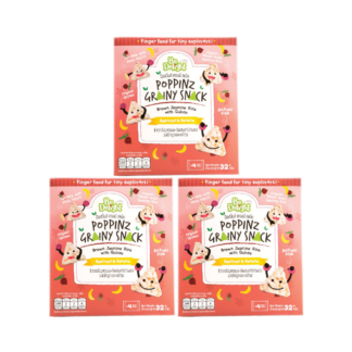 Злаковые пуффы Be Delight Poppins Grainy из жасминового риса с киноа со вкусом свёклы и банана, 32 г, набор 3 шт.
