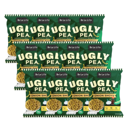 Гороховые снеки De La Lita Ugly Pea со вкусом лука и соевого соуса, 30 г, набор 12 шт. (DE LA LITA Ugly Pea Onion & Shoyu 30g x12)